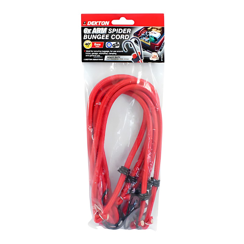 3PC 40"X8MM SPIDER HOOK BUNGEE CORDS