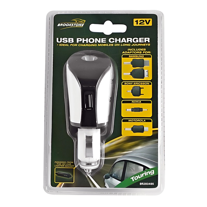 BROOKSTONE USB CHARGER WITH ADAPTORS