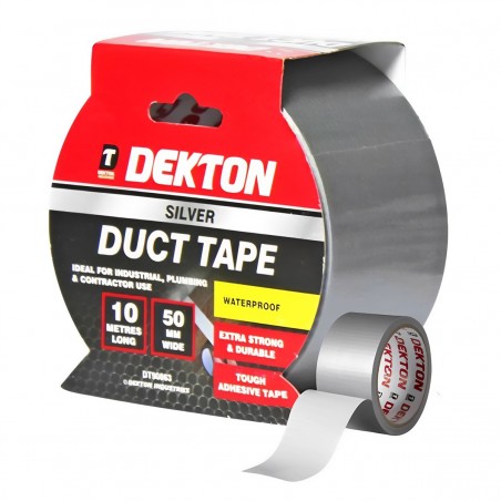 DEKTON 50MM X10M SILVER CLOTH DUCT TAPE