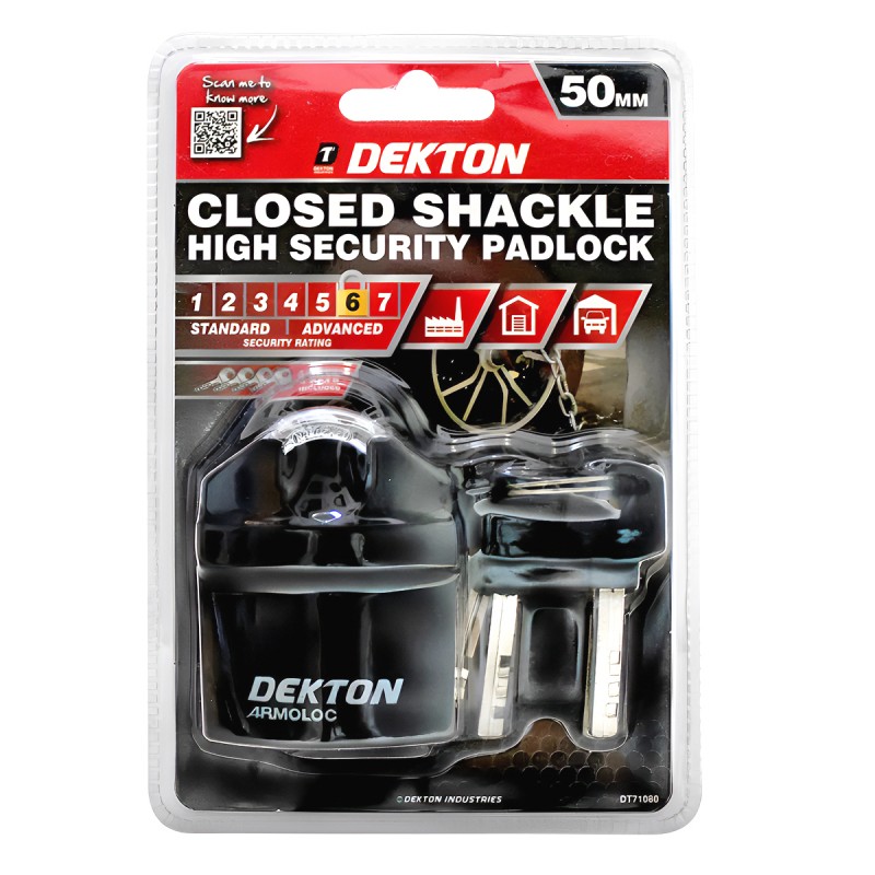 DEKTON CLOSED SHACKLE STEEL PADLOCK INCH