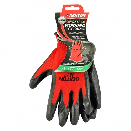ULTRA GRIP WORKING GLOVES BLACK/RED NI