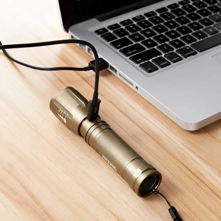 DEKTON PRO LIGHT XP400 PERFORMANCE TORCH - 400 LUMENS / 350M DISTANCE (USB)