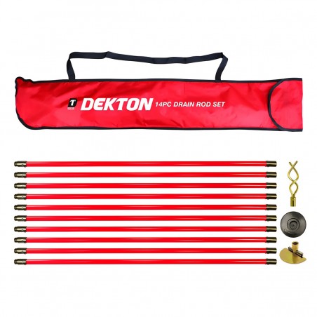 DRAIN ROD SET 14PCC WITH SCRAPPET