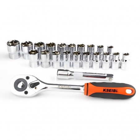 HEXAGON SOCKET SET 22PCS 10-19MM 1/2''