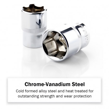 HEXAGON SOCKET SET 22PCS 10-19MM 1/2''