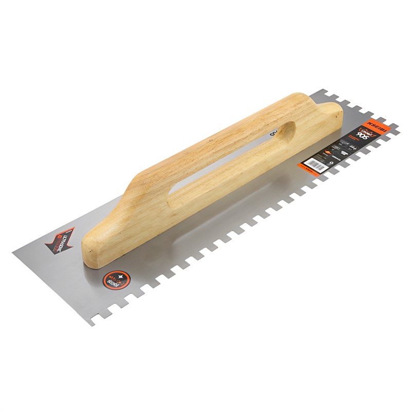 TWO-HANDED PLASTERING TROWEL NOTCHED SQ10X10 14X50CM
