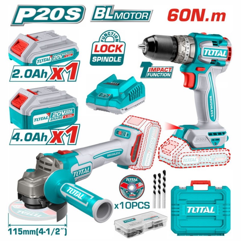 TOTAL Cordless 2 pcs combo...