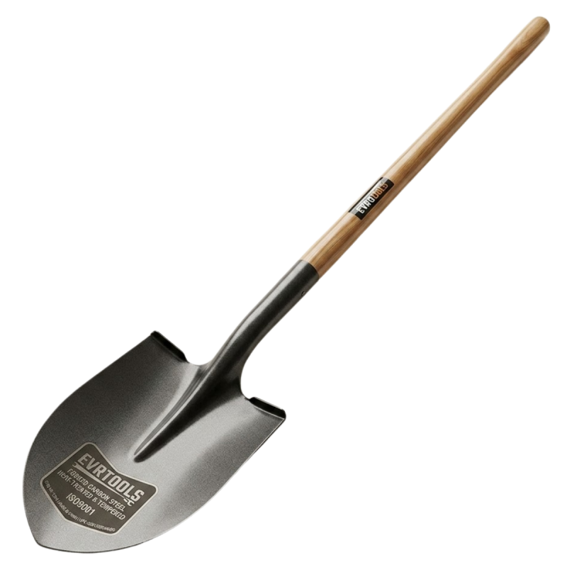 Round shovel with wooden...