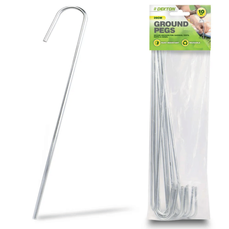 DEKTON 10PC GROUND PEGS 26 CM