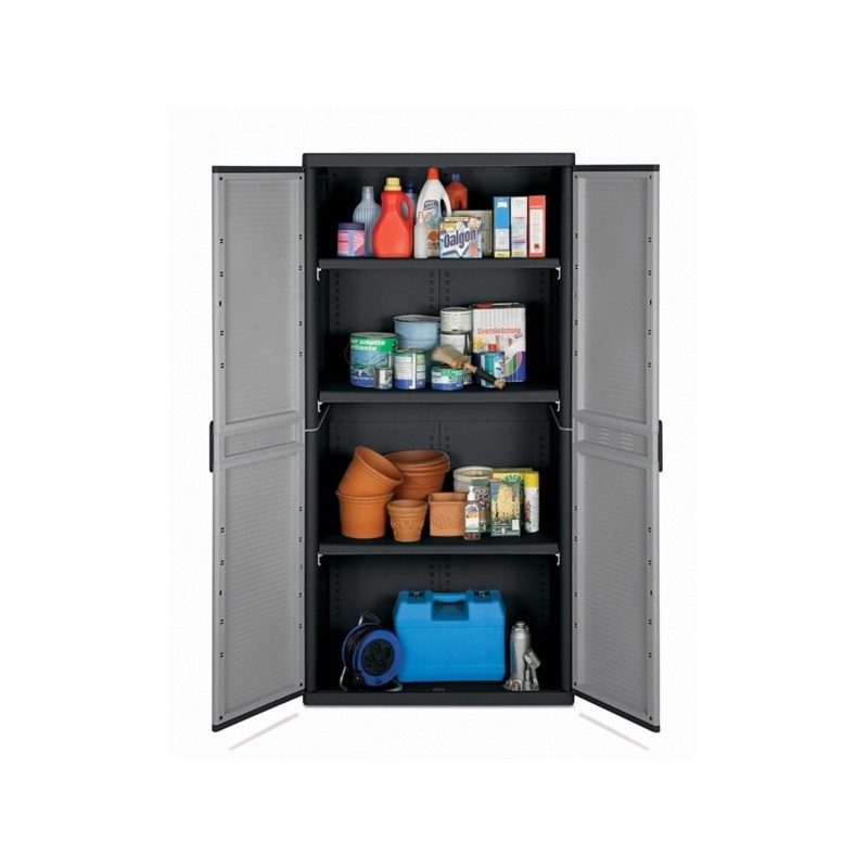 68 x 37.5 x 85 cm Grey Garage Storage Terry 1002821 J-LINE 68 Plastic Cabinet 