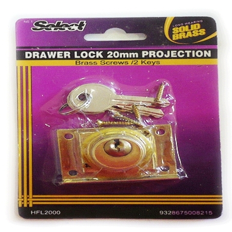 DRAWER LOCK 20MM PROJECTION