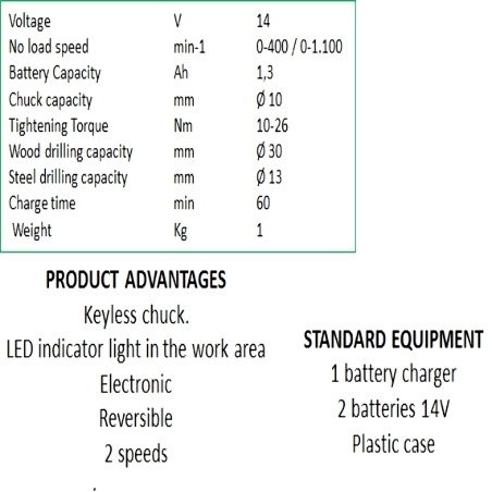 STAYER CORDLESS DRILL BHL114K