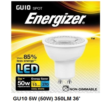 S8825 ENERGIZER LED GU10 5W(50W) 350LM 36° COOL WHITE BOXED