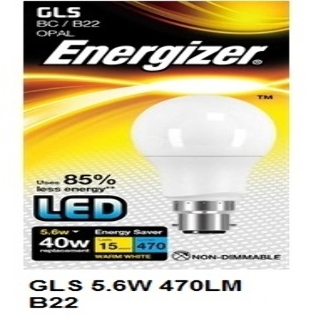 S8857 ENER LED GLS 5.6W 470LM B22 WARM WHITE BOXED