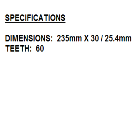 TOTAL TCT SAW BLADE 235MM X 30-24.4MM FOR (TAC231623)