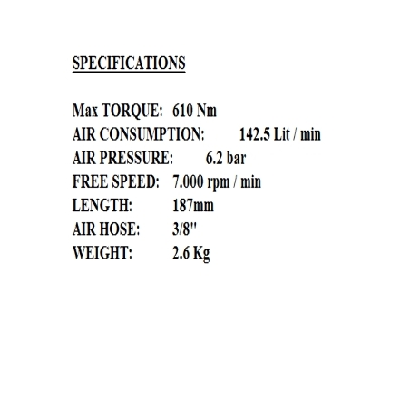 TOTAL AIR IMPACT WRENCH 1/2" - 610Nm