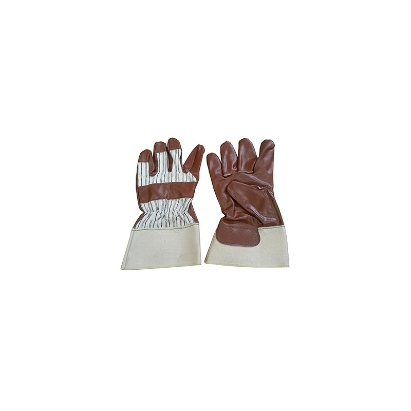 BROWN & CREAM LEATHER GLOVES