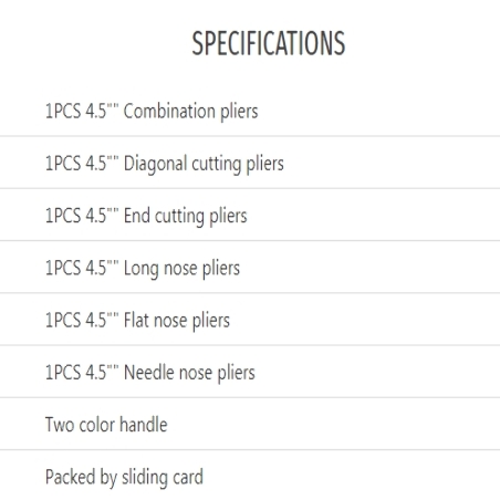TOTAL 6PCS MINI PLIERS SET (THT1K0511)