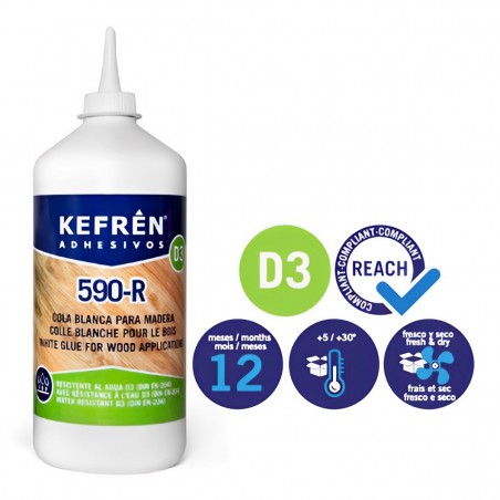 590-R - POLYVINYL ACETATE ADHESIVE D3 HUMIDITY RESISTANCE 1000GR