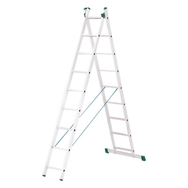 ALUMINIUM DOUBLE SIDED LADDER WITH SIDE ARMS EURO