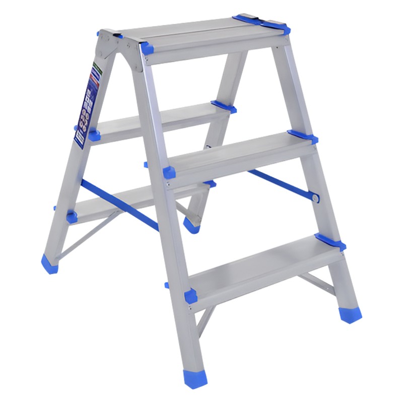 ALUMINIUM LADDER WITH 2 SIDED STEPS
