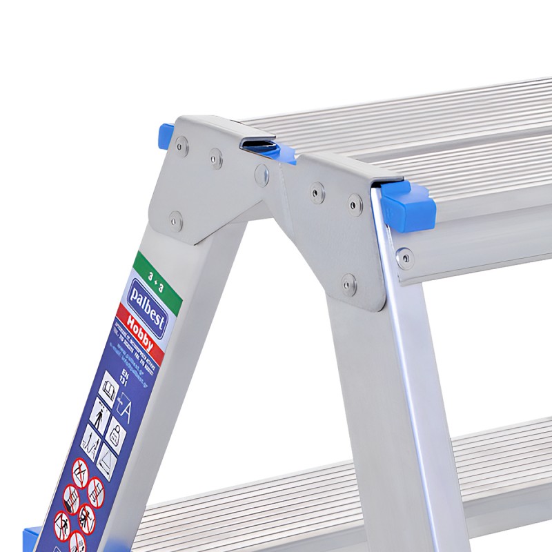 ALUMINIUM LADDER WITH 2 SIDED STEPS