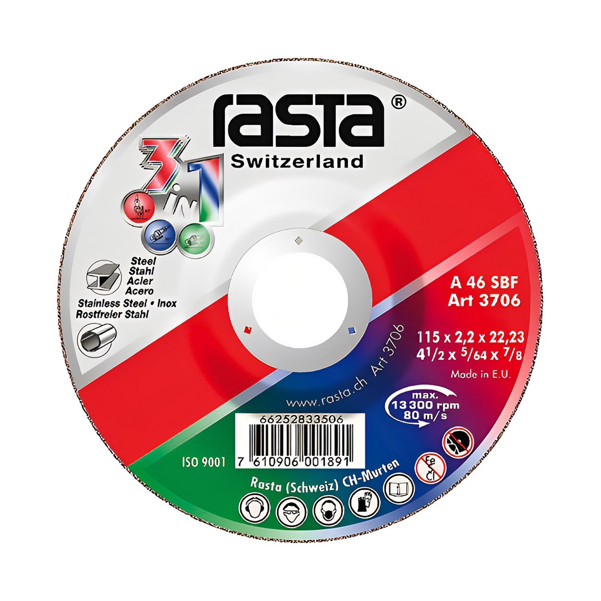 METAL/INOX DISCS RAS-3706RA 115 X 2.2 X 22.2