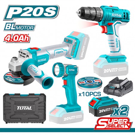LI-ION CORDLESS 3PCS COMPO KIT 20V / 4AH