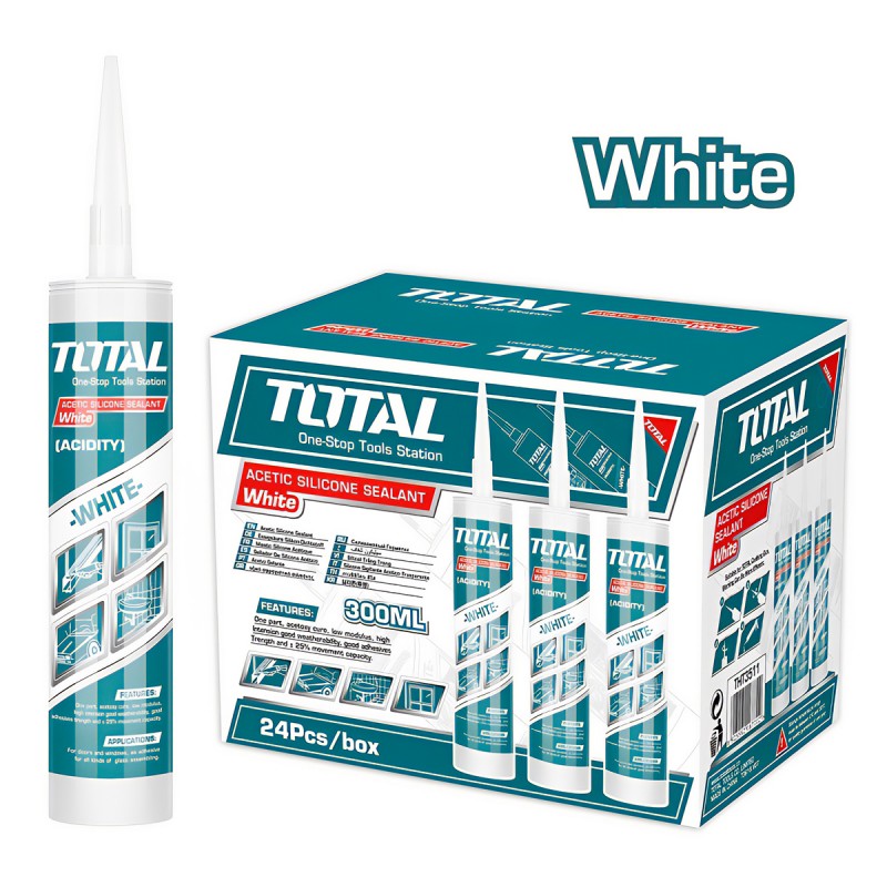 TOTAL ACETIC SILICONE SEALANT WHITE 300ML