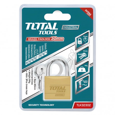 TOTAL BRASS PADLOCK 30MM